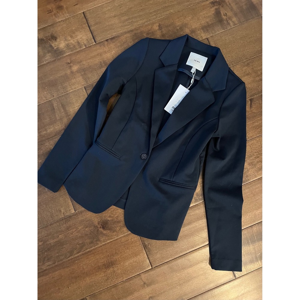 ICHI Black Blazer Business Career Office Single‎ Button Jacket